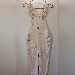 VAN’S Jeans Overalls Newspaper Purple Cream Surfer - XSmall